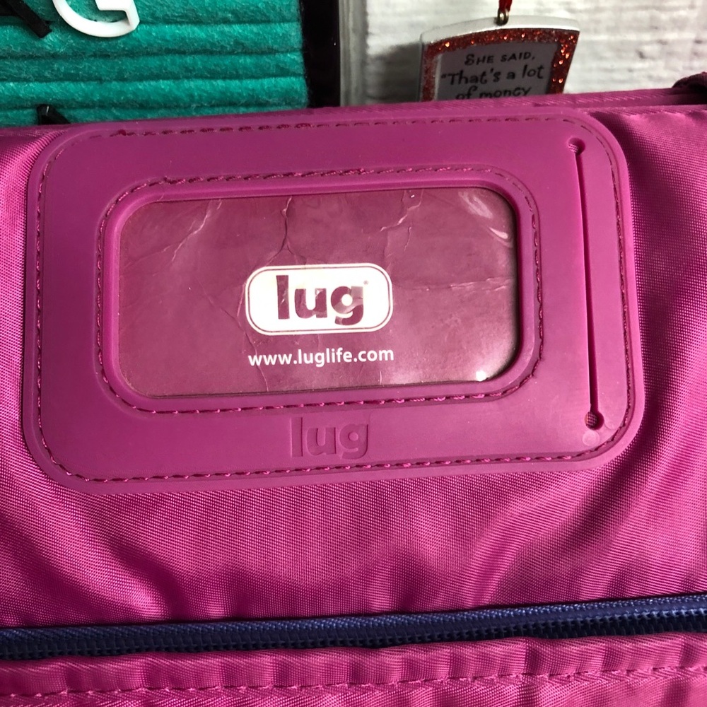 Lug Puddle Jumper Travel Gym Overnight Tote Bag in Berry Purple - Picture 7 of 15